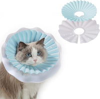 Soft Cat Cone Collar for Cats– Adjustable Lightweight Recovery E-Collar to Stop Licking, Scratching & Biting After Surgery, Comfortable Wound Healing Cone Alternative (Blue, M)