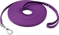 Waterproof Long Dog Leash Recall Training Lead 5 10 16 30 50 Foot - Purple / 30ft