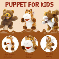 okegztoa 10 inch brown bear hand puppet with movable mouth and arms - view 16