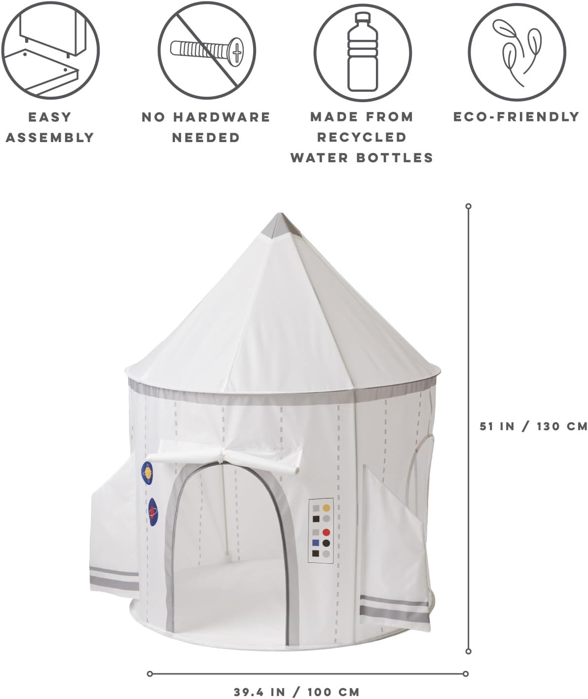 3 Sprouts Kids Play Tent for Ages 3 to 10 - Rocket - image 3