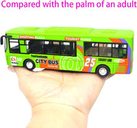 Ailejia yellow diecast city bus toy with pull back motor, lights and music - view 9