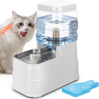 1.1 Gallon Pet Automatic Dog Water Dispenser Cat Gravity Waterer - White / 4L(1.1 Gallon)