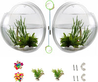 Creative Acrylic Hanging Wall Mounted Fish Tank - 1 Gallon / 11.5 '' / 2