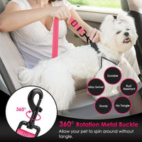 SlowTon Dog Car Seat Belt - Fluorescence Pink / 27.5in - 2 Pack - image 3