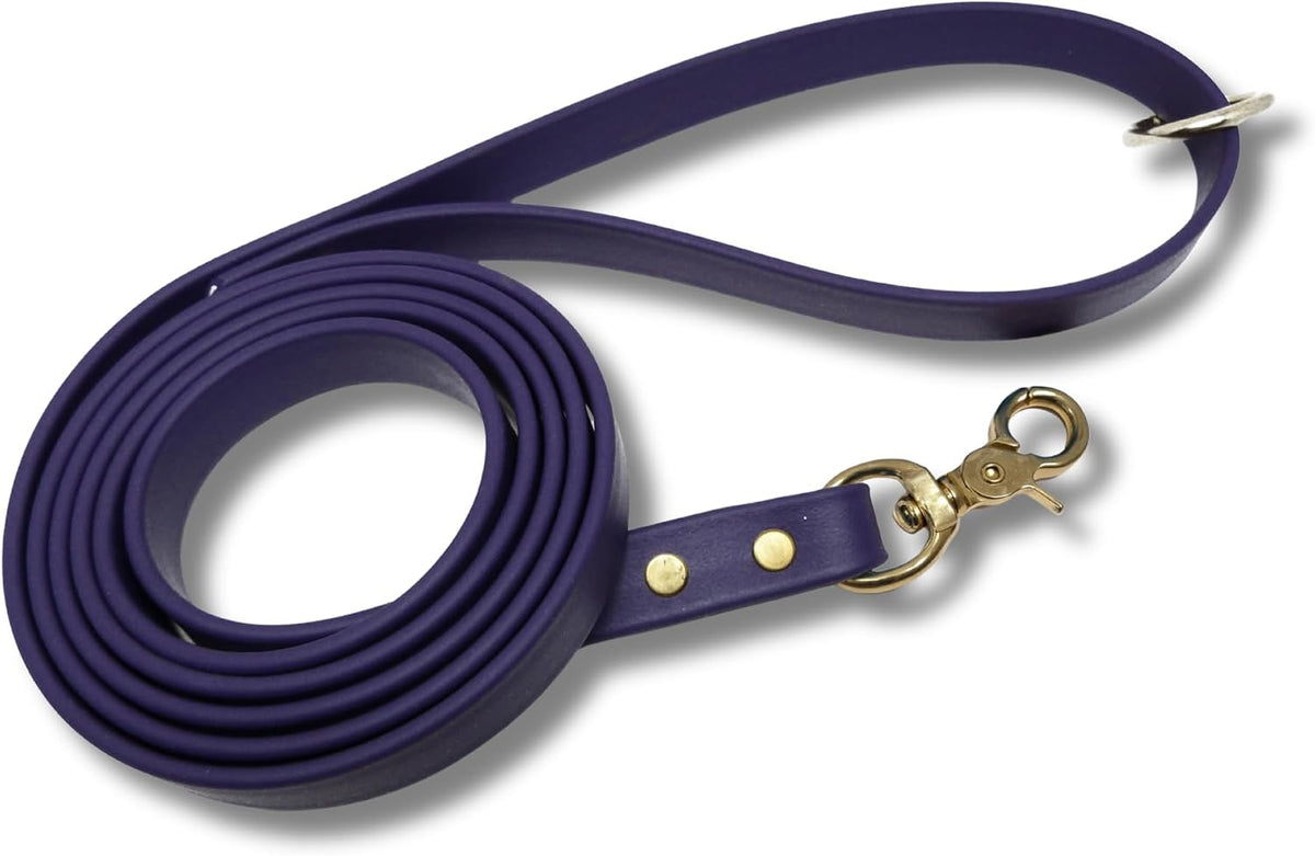 Biothane Leash, Brass, 6 ft x 5/8, Black – Essentials for Dogs - 5/8 / Purple