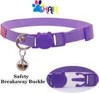 THAIN Basic Adjustable Cat Collar Bling Diamond Breakaway with Bell - Purple - image 3