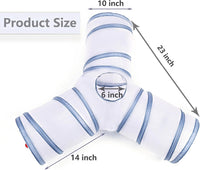 Cat Tunnel Tube Toys, 3 Ways Tunnels for Indoor Cats with Play Ball – Essentials for Cats - 3 Way White Gray - image 3