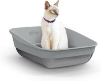 Litter Genie Cat Litter Box in Flexible Plastic with Handles - Silver