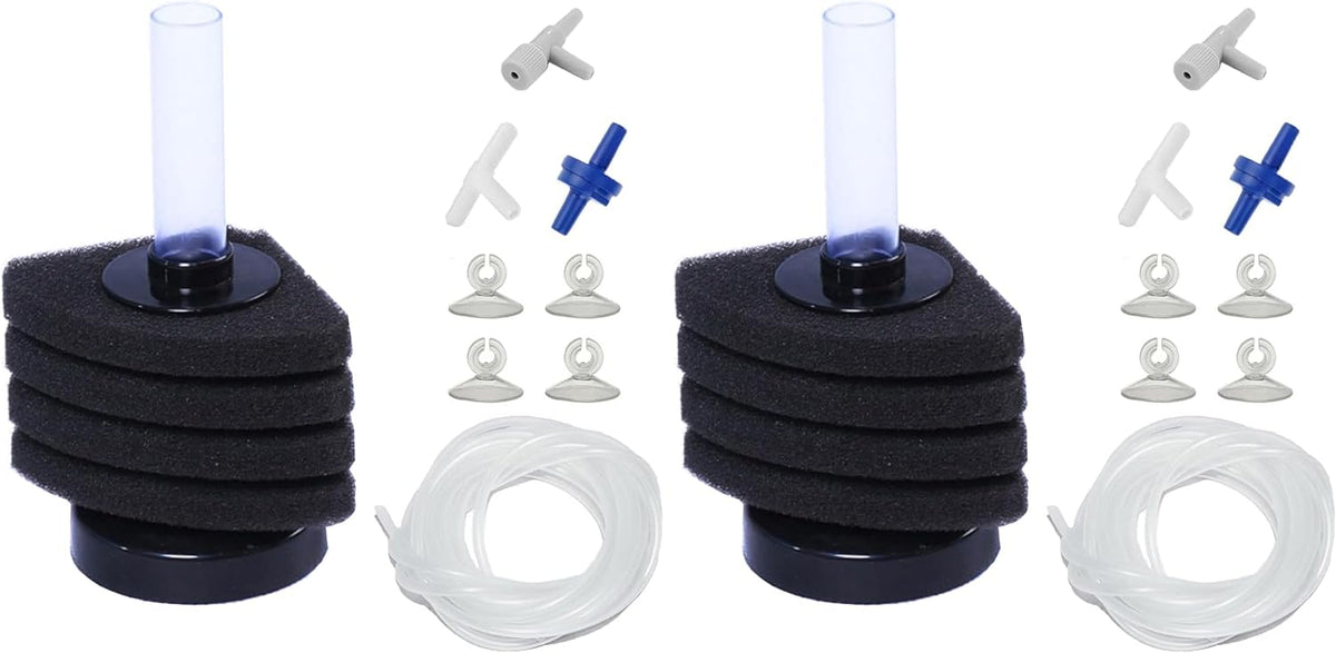 AQUANEAT Aquarium Air Powered Sponge Filter - Triangle / Small up to 10Gal (Pack of 2)