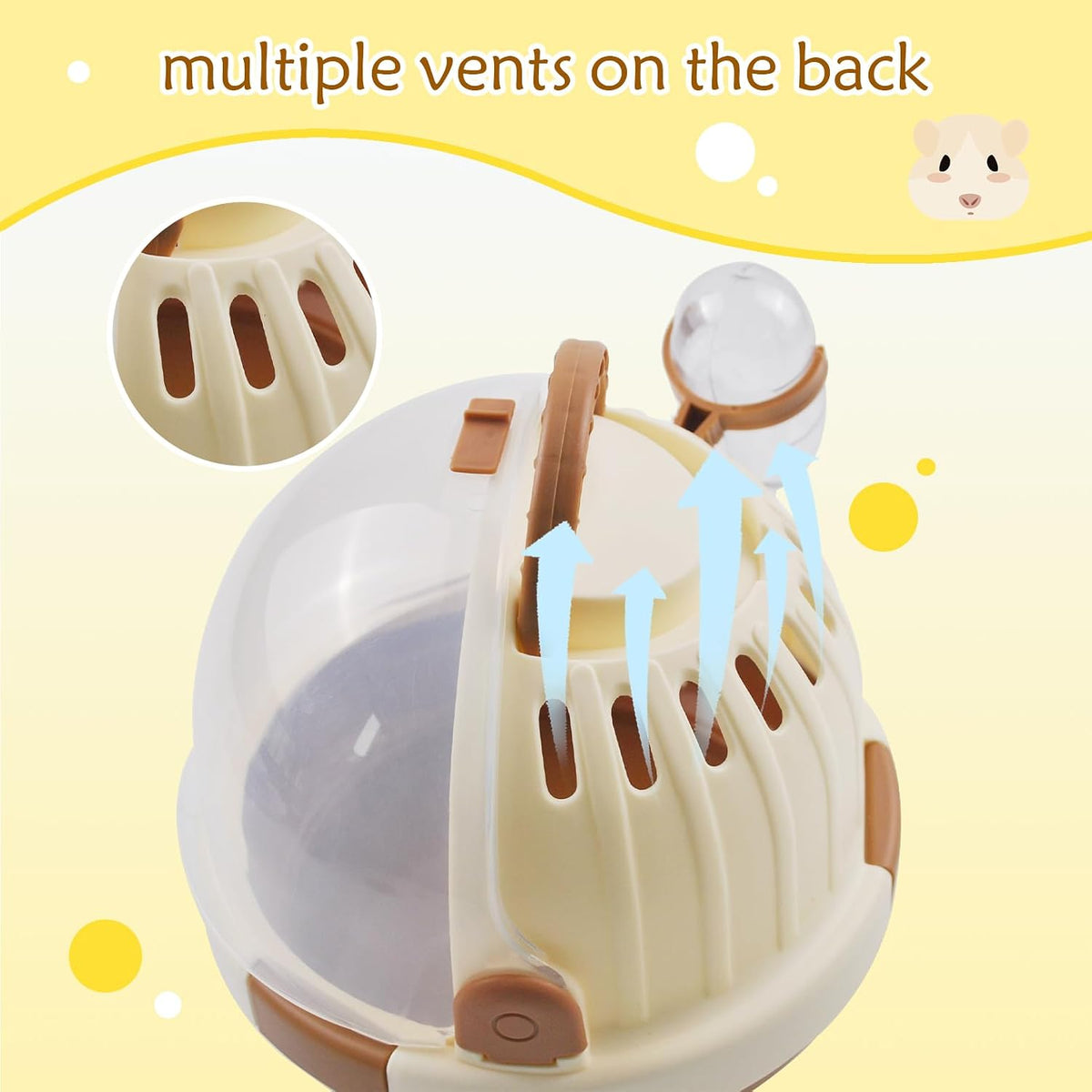 Hamster Carrier Cage Portable Cages Small Animals Carry Travel Case - 【Brown】 - image 4