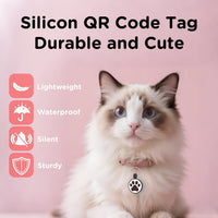 Personalized Dog Tag, Laser Engraving QR Code - Small Breeds - 1" / Black & Rose & Blue - image 2