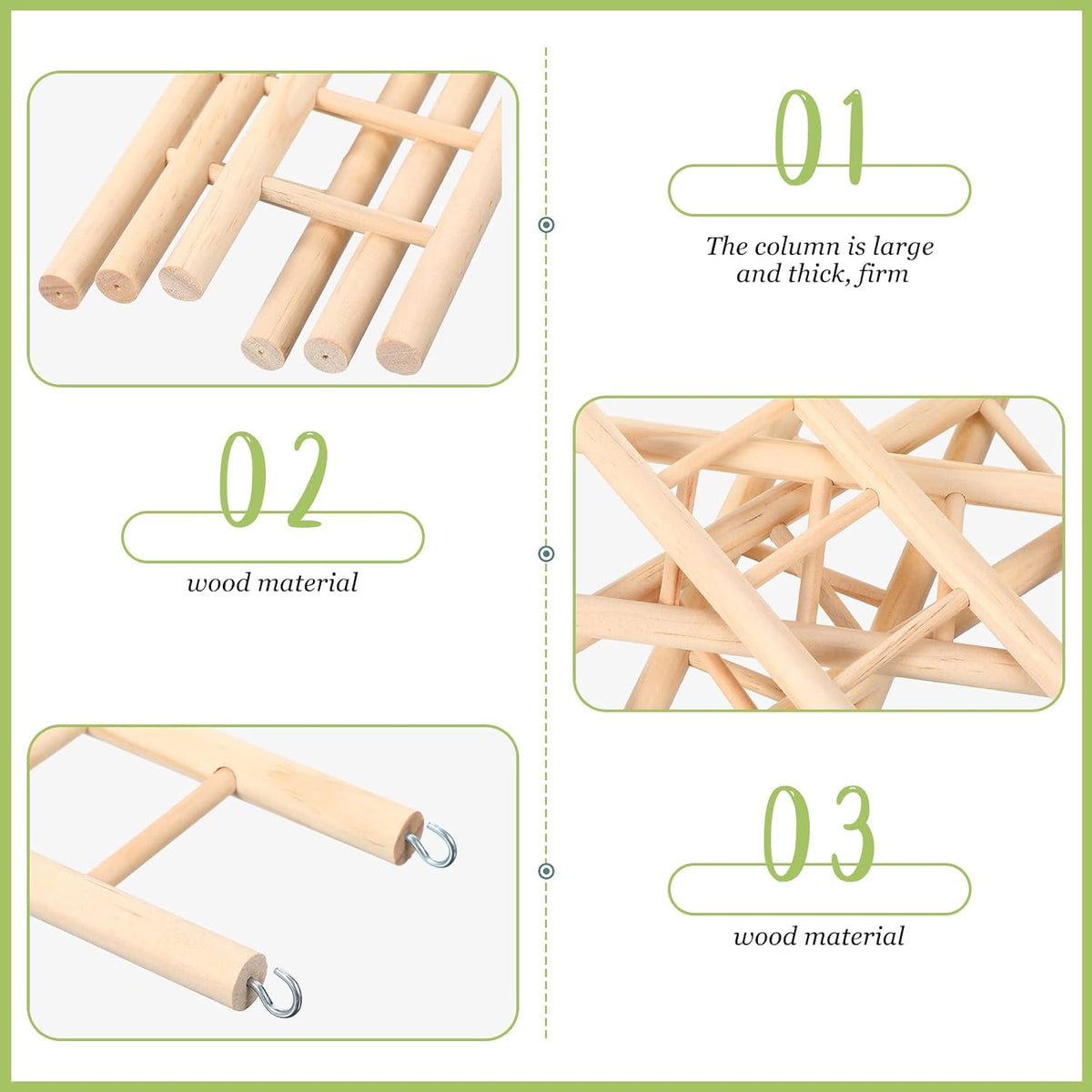 Kigeli 6 Pcs Bird Ladders for Cockatiels - image 3