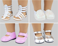 Ecore Fun 9 pairs of 18 inch doll shoes including snow boots, sandals and slippers - view 4