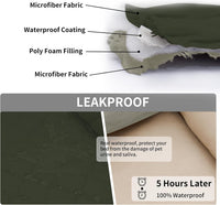 Easy-Going 100% Waterproof Dog Bed Cover Reversible Leak Proof Couch - Army Green/Beige / 30x70 Inch - image 3