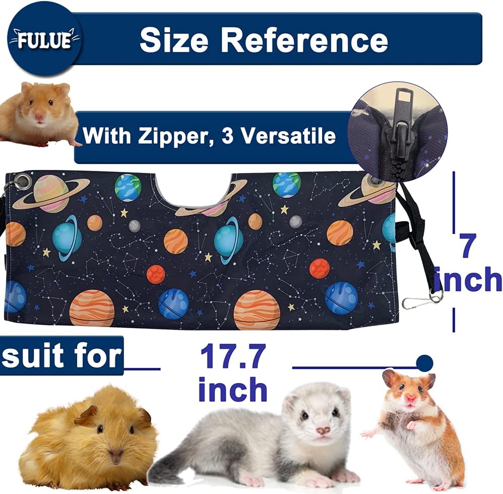 Ferret Rat Hammock Tent Hanging Tunnel Cage Accessories Set for Small - Galaxy Black - image 4