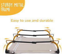 Daisy Cot, Medium Foldable Elevated Dog Bed, Portable Raised Outdoor Folding Dog Cot, Cooling, Chew Proof, Waterproof, Heavy Duty Up to 160 lbs for Camping/Home, Brown, 32"x 19"x6"