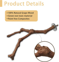 PINVNBY Parrot Perches Natural Birds Stand Wild Grape Stick Grinding - 2 PCS: - image 2