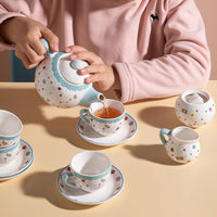 Sweejar porcelain tea set for little girls in pumpkin shape with teapot, cups and saucers - view 10