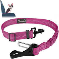 SlowTon Dog Car Seat Belt - Fluorescence Pink / 27.5in - 1 pack