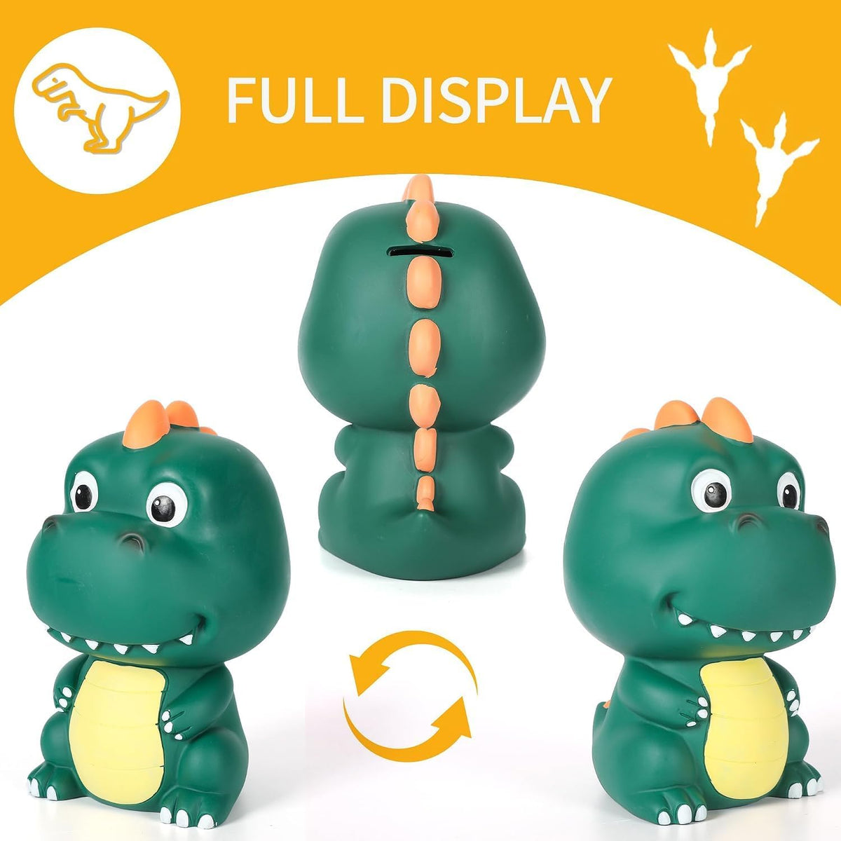 H&W Dinosaur Money Bank with Big Head - Deep Green - image 2