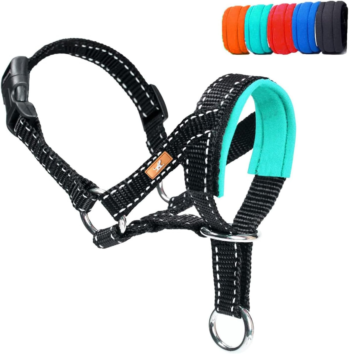 Dog Head Collar, Head Collar with Reflective Strap to Stop Pulling for Small Medium and Large Dogs - M / Green
