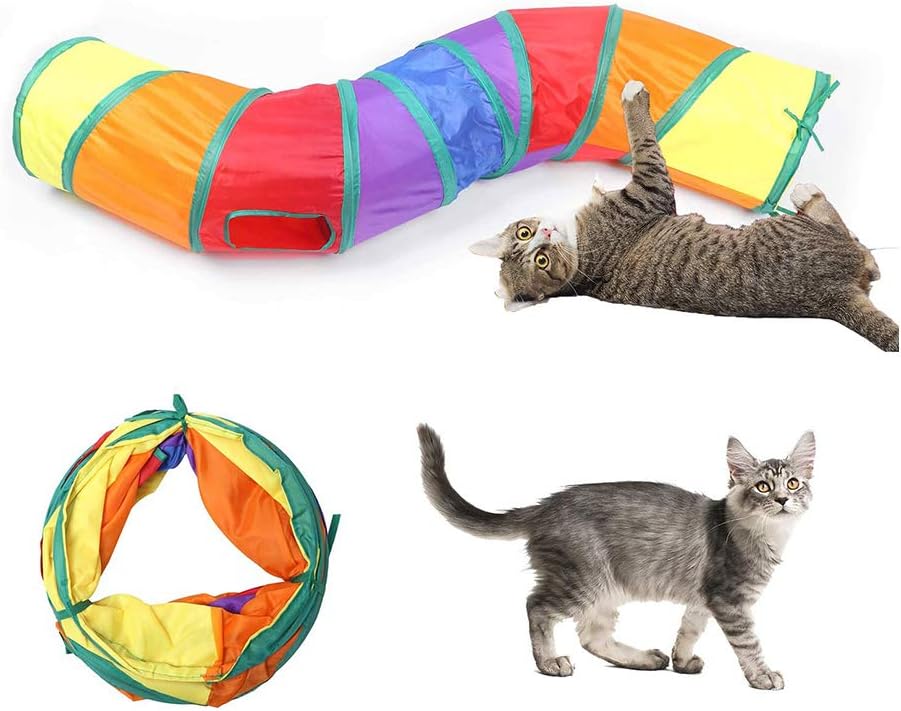 Andiker Cat Tunnel for Indoor Cats - Multi-colored