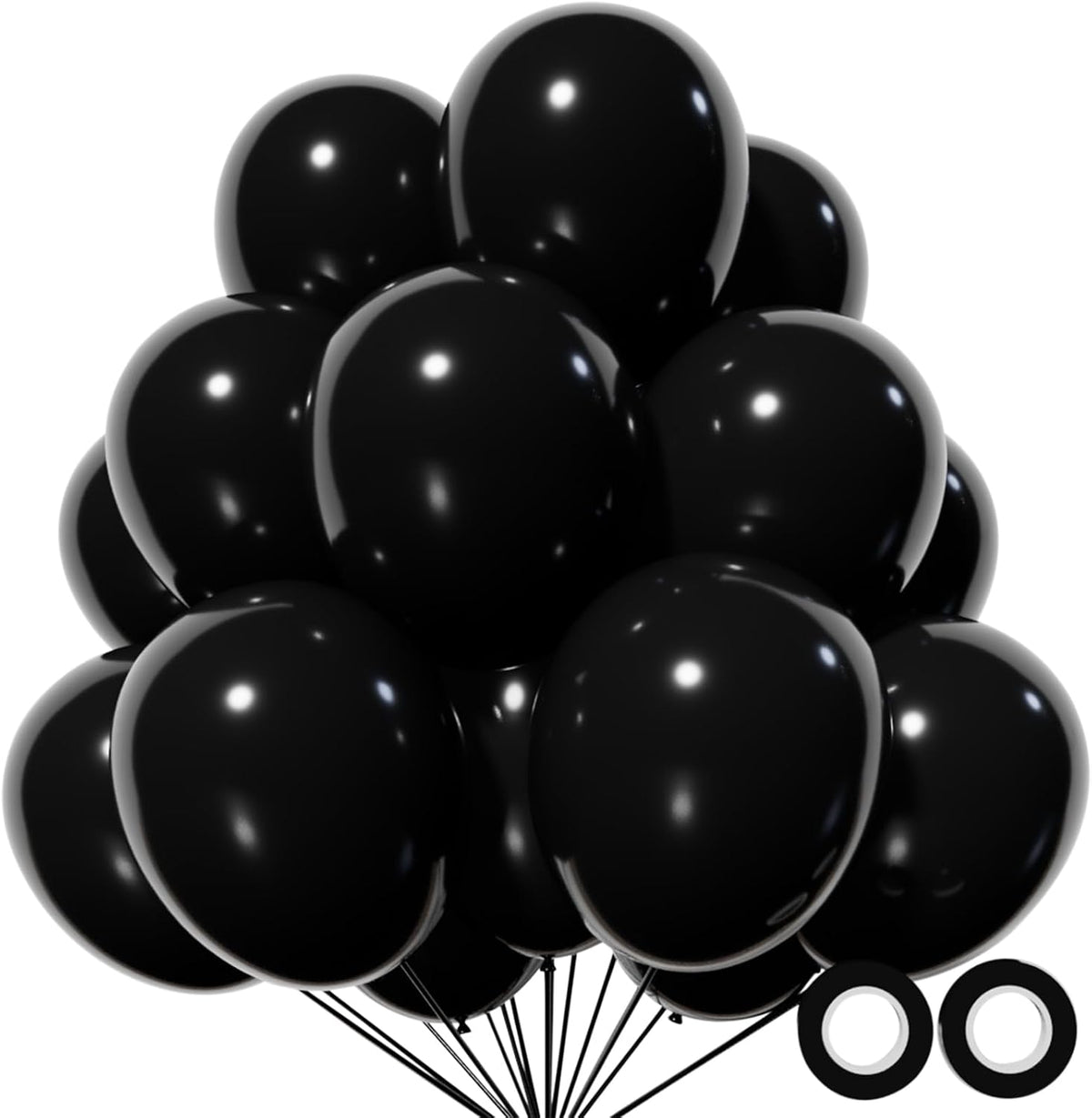110pcs Black Balloon 12 inch - 12inch(normal) / A36-black
