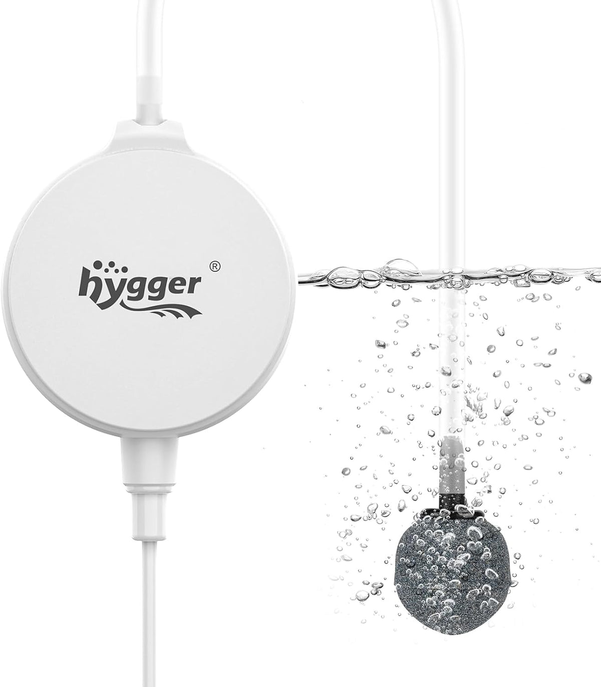hygger 1.5 Watt Mini Aquarium Air Pump - White