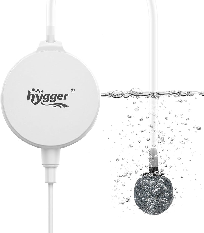 hygger 1.5 Watt Mini Aquarium Air Pump - White