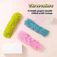 Catnip Toys with 3Pcs Cat Toys - Skin-Friendly Pillow Kicker Toy for Indoor Cats with Crinkle Paper, Catnip & Teething Soother (Pink/Green/Blue)