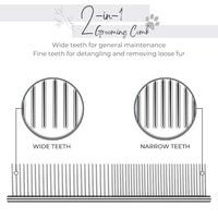 Flexzion Pet Grooming Comb Stainless Steel Cats Dogs Puppy Medium Animals Hair Fur Trimmer Deshedding Brush Accessory Tool with Smooth Teeth Needle Durable Lightweight