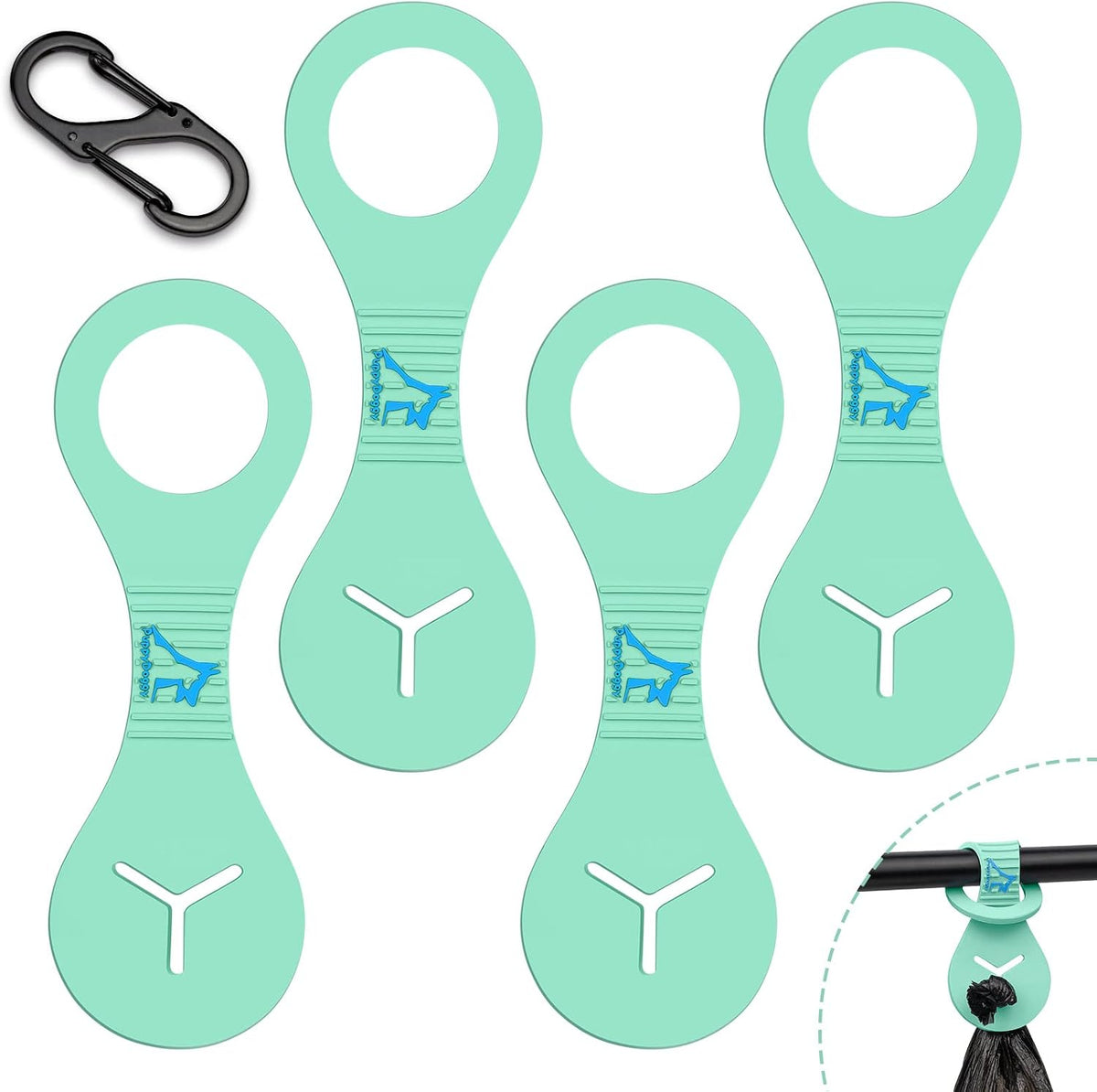 Dog Poop Bag Holder for Leash Waste Bag Carrier Dog Poop Bag - Light Green