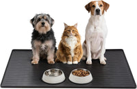 Large Dog Mats for Food and Water - Black / 40"L x 30"W