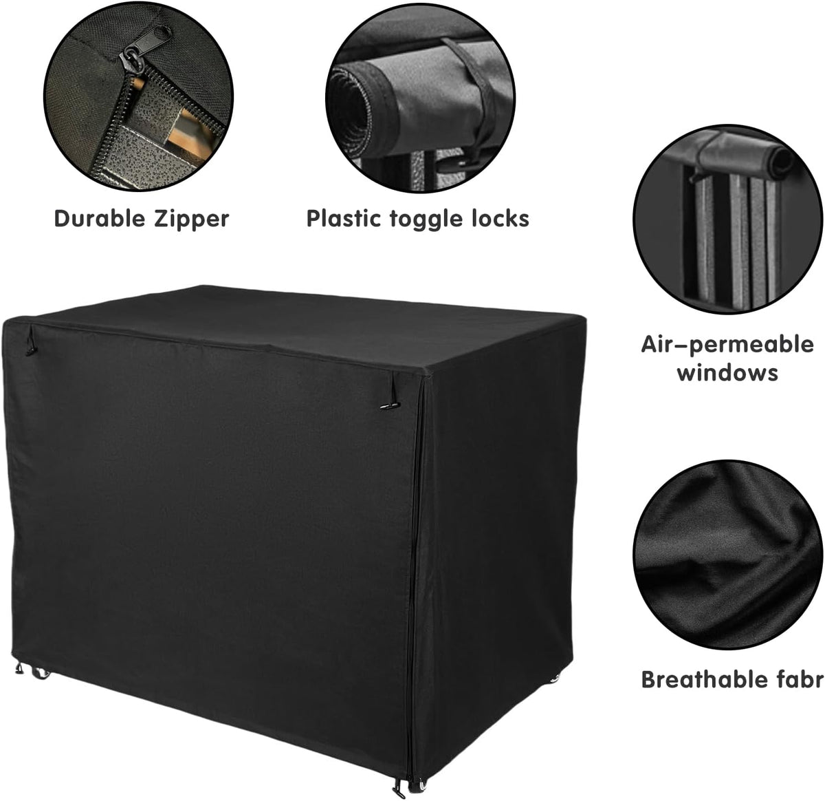 48 inch Heavy Duty Dog Crate Covers Durable 600D Polyester – Essentials for Dogs - Fit 48 inch Crate(48.82L x 31.89W x 34.25H inch.) - image 3