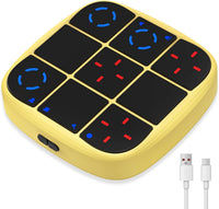 Tic-Tac-Toe Bolt Game, 4-in-1 Handheld Puzzle Games Console, Electronic Tic-Tac-Toe Game - Yellow / L(Rechargeable)