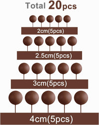 ASTARON 20 Pcs Gold Balls Cake Topper Decorations for Birthday Cake - Brown - image 2
