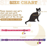 Halloween Cat Collar Breakaway with Bowtie and Bells - Star & Moon - image 2