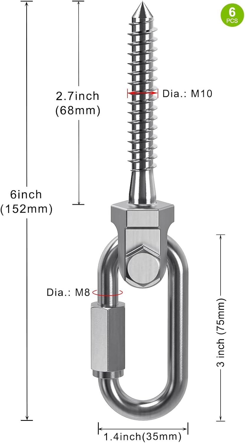 SELEWARE Heavy Duty Swing Hanger - O (5 Inch, 6 Pack) - image 2