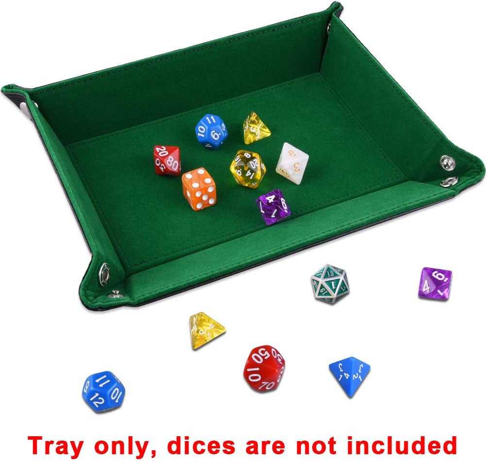 SIQUK Double Sided Dice Tray Folding Rectangle Dice Holder – Fun for Kids & Family - Dark Green - image 4