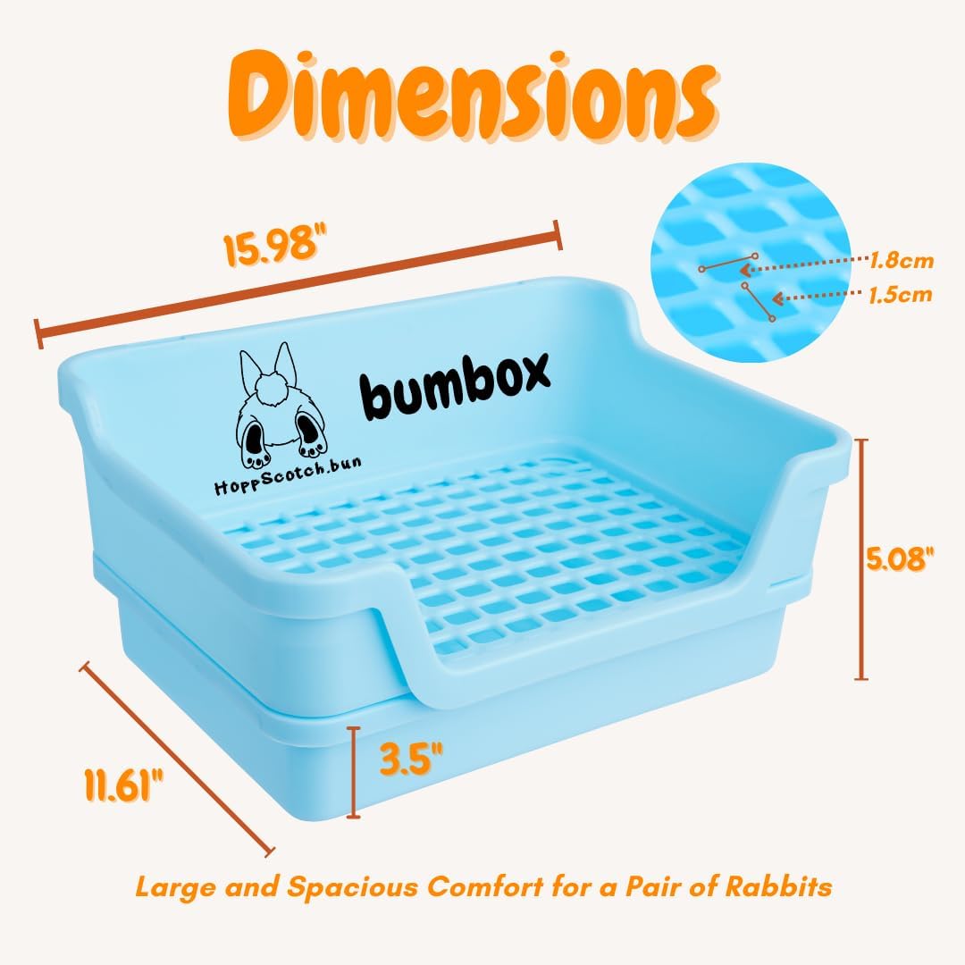 HoppScotch.bun Bumbox Large Rabbit Litter Box - Blue / Large - image 2