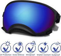 Medium Dog Sunglasses with Adjustable Strap UV Protection, Winproof Dog Puppy Sunglasses, Suitable for Medium Dog Pet Glasses, Dogs Eyes Protection,Soft Dog Goggles