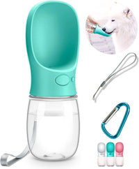 DEYACE Dog Water Bottle, Leak Proof Portable Pet Water Bottles for Dogs, Puppy Water Dispenser - Teal 12oz