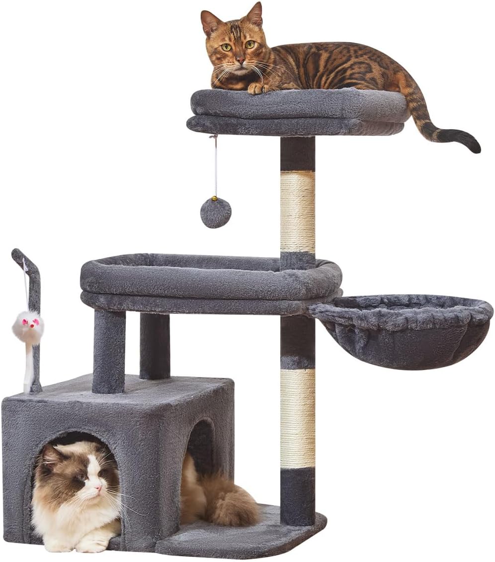 Taoqimiao 32.2in Cat Tree with Toy - Smoky Gray / 32.2 inch - image 4