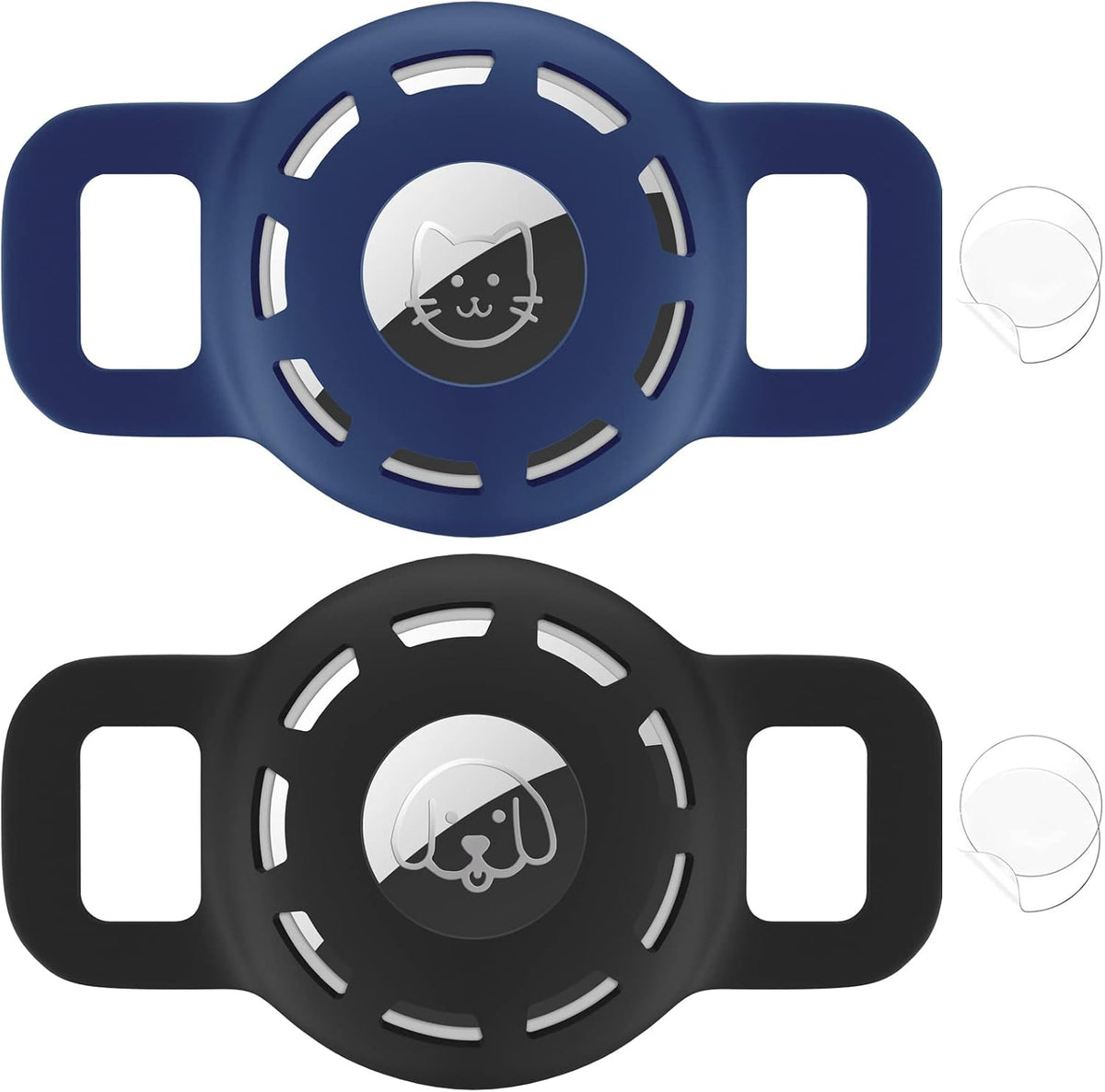 for Air tag Cat Collar Holder for Apple Air Tag - Ci-Black+Navy_Blue