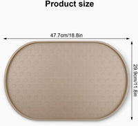 Dog Food Mat Spill-Proof Silicone Dog Bowl Mat Raised Edge Pet - Taupe / 19"L x 12"W - image 2