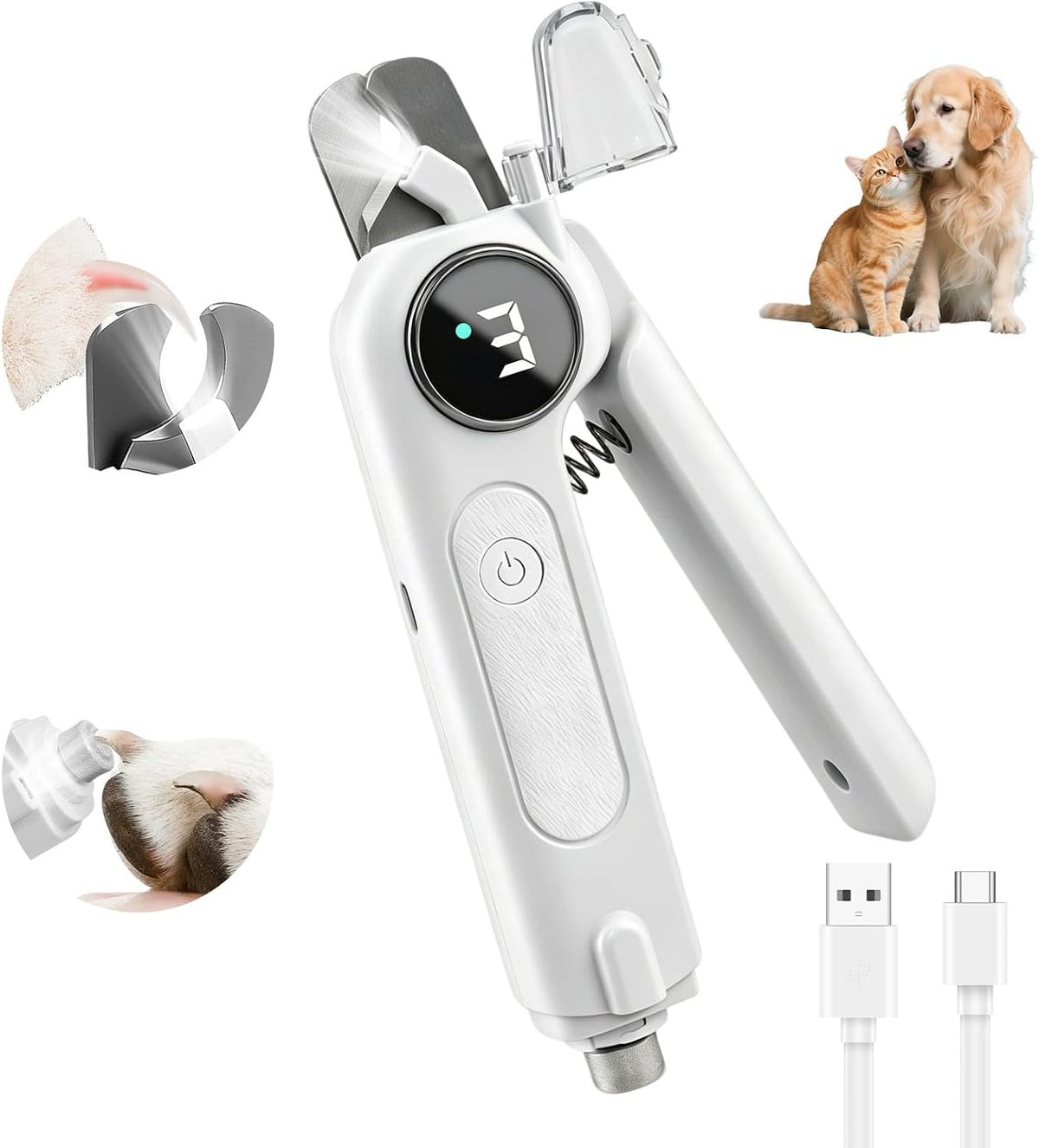 2-in-1 Dog Nail Clippers & Grinder with LED Light