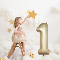 Checkered Number Balloon 1 - Metallic Gold / Number 1 - image 4