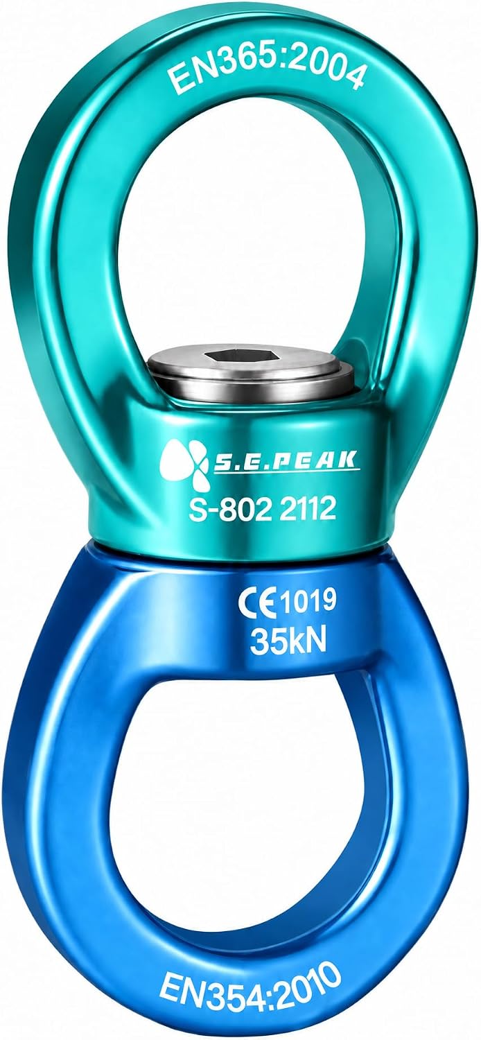 S.E.PEAK black anodized aluminum 35kN swing swivel with 360 degree rotation - view 9