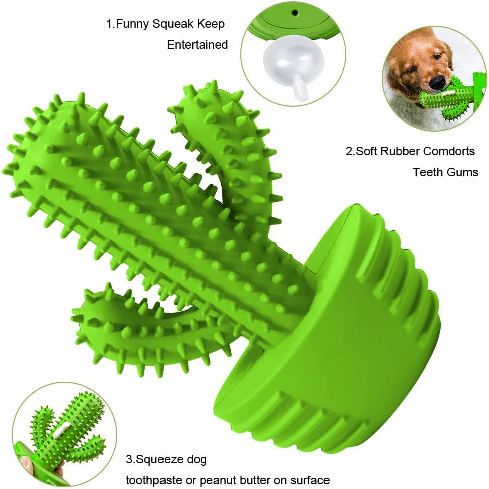 Cactus Dog Chew Toy for Aggressive Chewers - For Medium Dog / Grassgreen - image 2