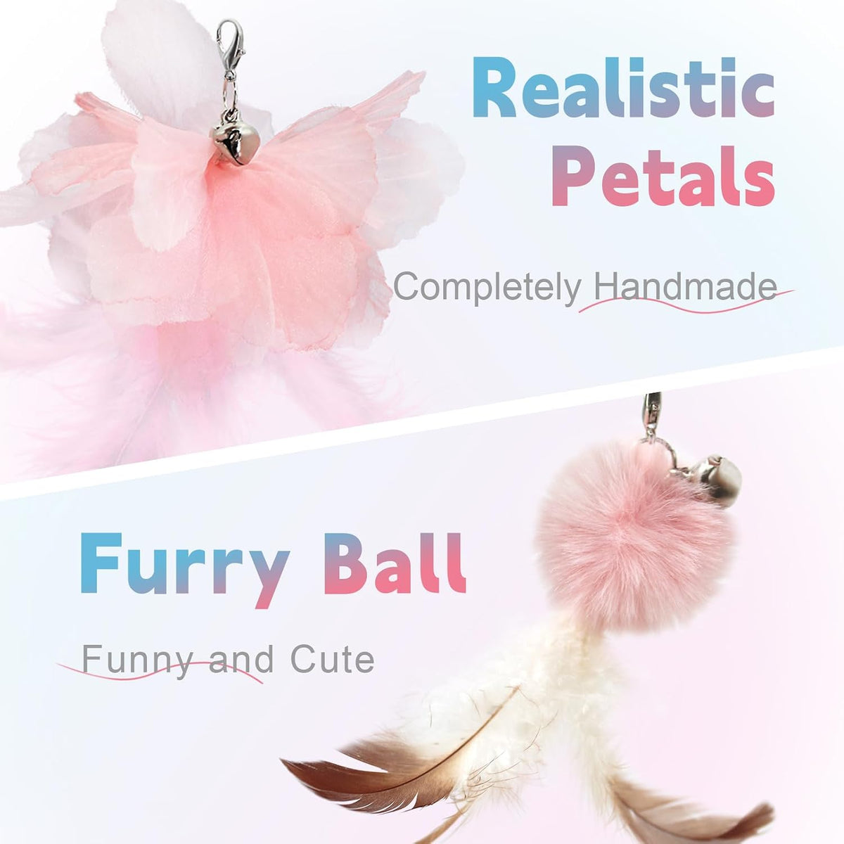 SONGWAY Cat Wand Toys for Indoor Cats - Pink - image 3
